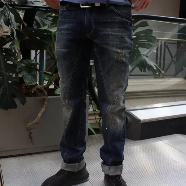 ДЪНКИ DENIM С ШЕВ ОТПРЕД НАПРЪСКАНИ BANDEROL