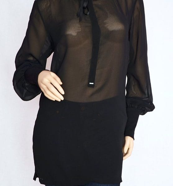 БЛУЗА ШИФОН GAZ  ЧЕРНО